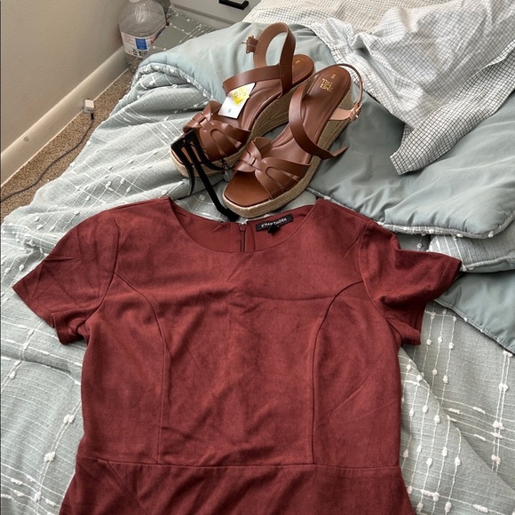 41 Hawthorn Bowie Faux Suede Dress brown size M - Picture 11 of 11